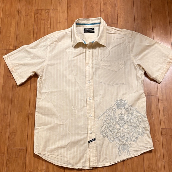 Ecko Unltd Beige Short Sleeve Shirt - Picture 1 of 8